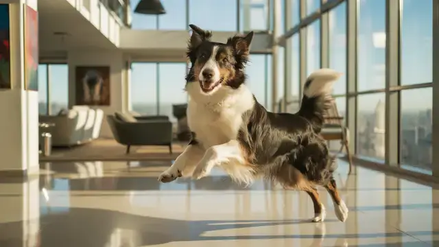 Border Collie in Modern Apartment