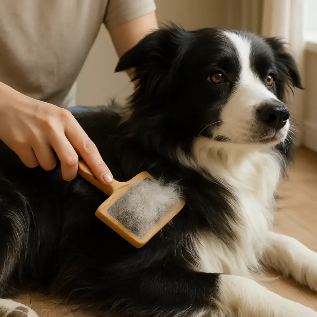The Border Collie's Physical Profile: A Complete Guide 6 border collie shedding, brushing border collie, grooming border collie
