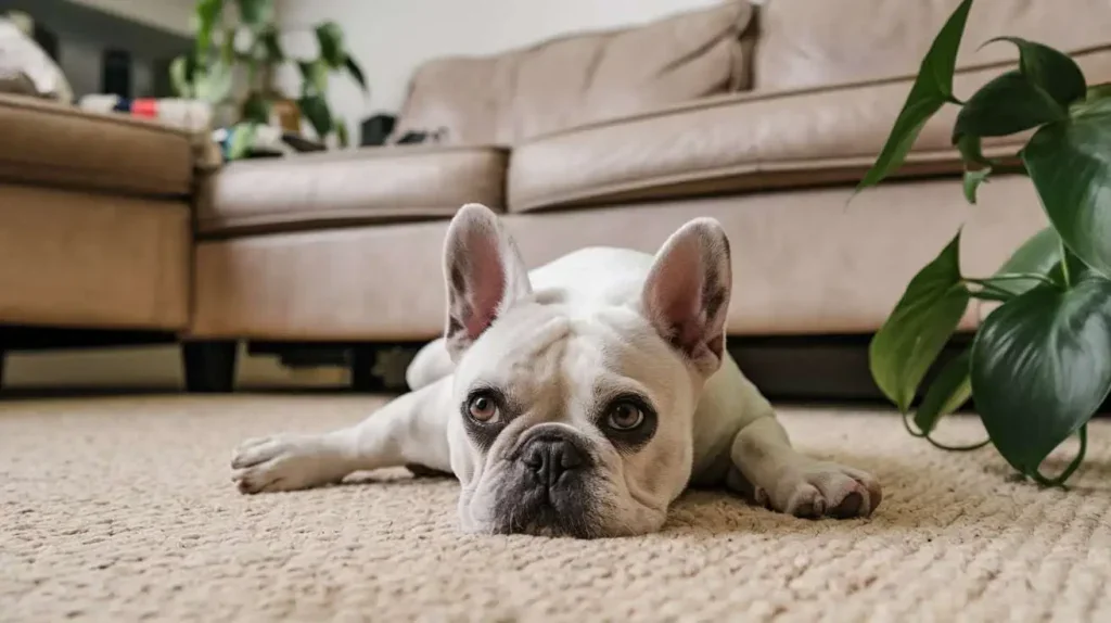 French Bulldog with bat ears having its facial wrinkles cleaned with a damp cloth, demonstrating essential French Bulldog grooming and maintenance for healthy skin and French Bulldog ownership.