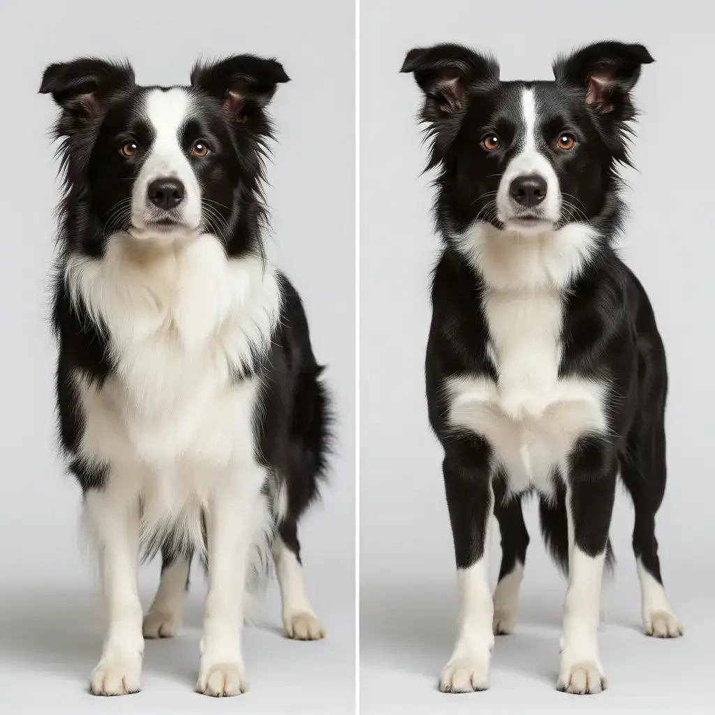 border collie appearance, rough coat border collie, smooth coat border collie