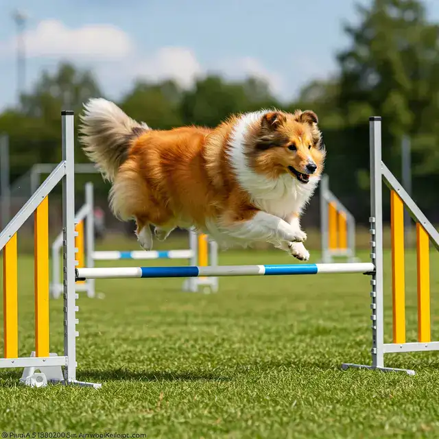 sheltie doing agility course