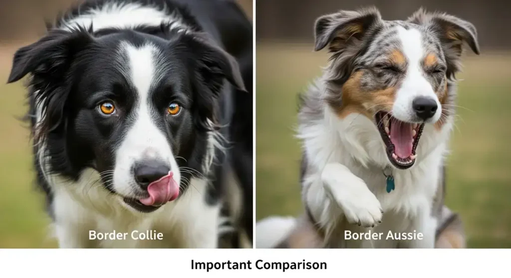 Are Border Collies More Hyper Than Border Aussies? 5 Hyperactivity warning signs: Border Collies show obsessive focus (whale eye) when overstimulated, while Border Aussies display displacement behaviors (yawns). Crucial for preventing anxiety escalation.
