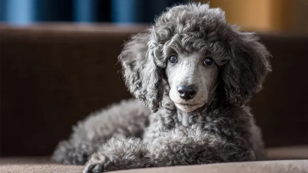 A side-by-side comparison of Toy, Miniature, and Standard Poodles engaging in intelligence-based activities like puzzle toys and training, highlighting their legendary smarts and trainability for first-time owners in 2026