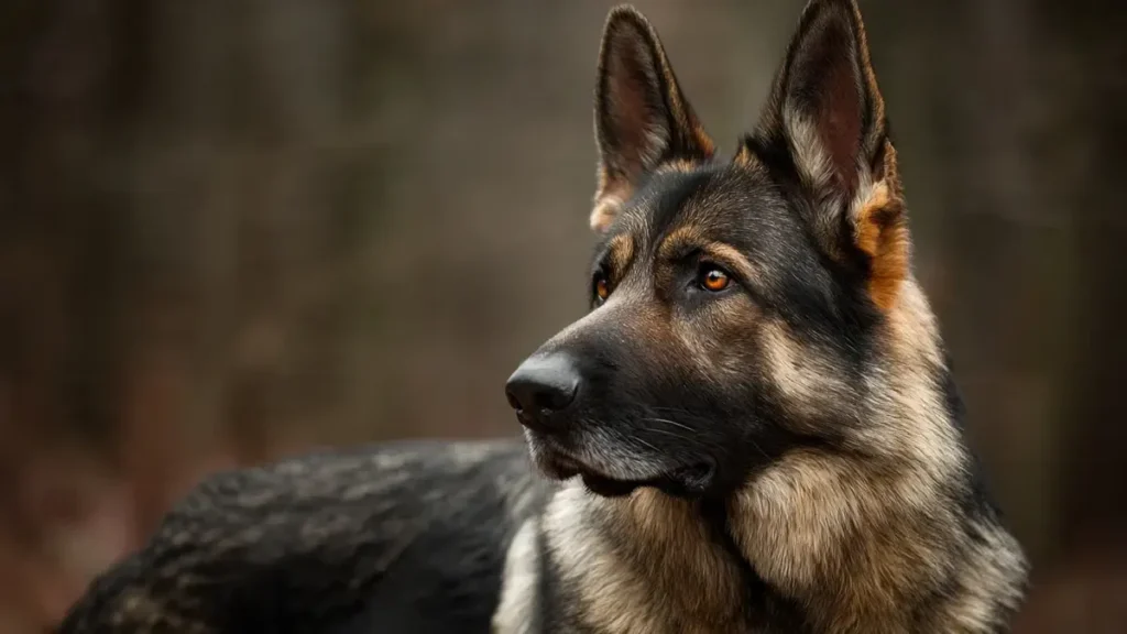 How to Choose the Perfect Dog Name (Psychology, Trends & 200+ Ideas) 3 Majestic German Shepherd standing tall in a natural outdoor setting, showcasing the breed’s confident and protective personality - perfect for strong dog names like Thor, Titan, or Bear