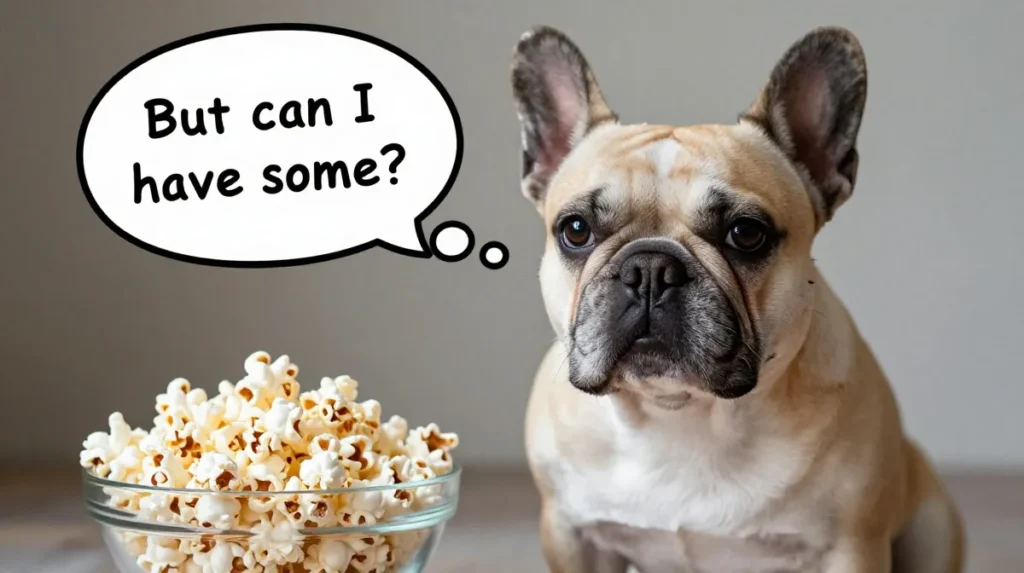 Dog eating popcorn safely - Can dogs eat popcorn guide