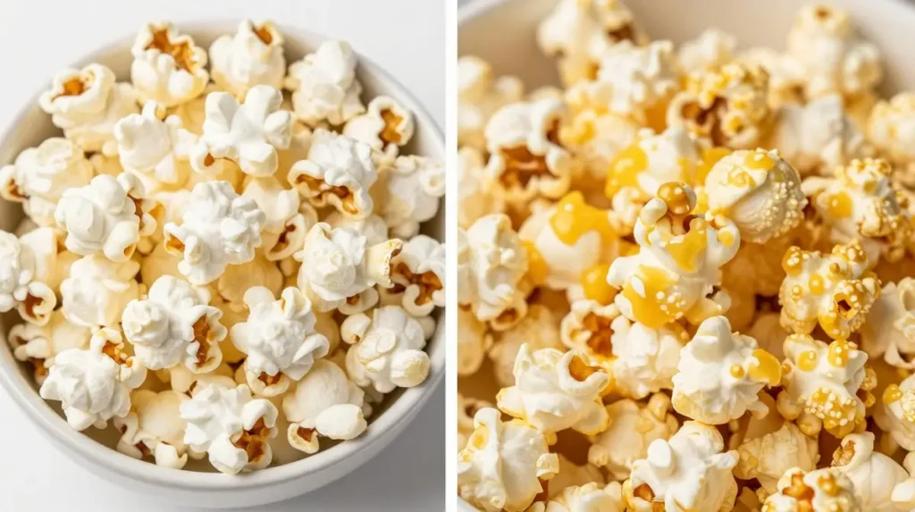 Happy dog with popcorn - Safe popcorn for dogs guide